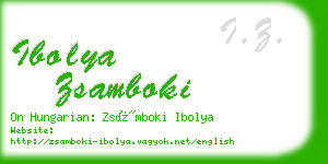 ibolya zsamboki business card